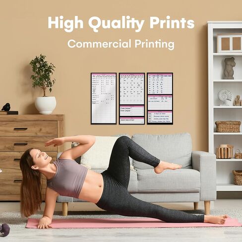 ملصق تقويم التمرينات الجافة - تقويم اللياقة البدنية، مخطط التمرين، قائمة المهام، قسم ملاحظات مخطط اللياقة البدنية لتتبع التمرينات وصالة الألعاب الرياضية المنزلية in Kuwait