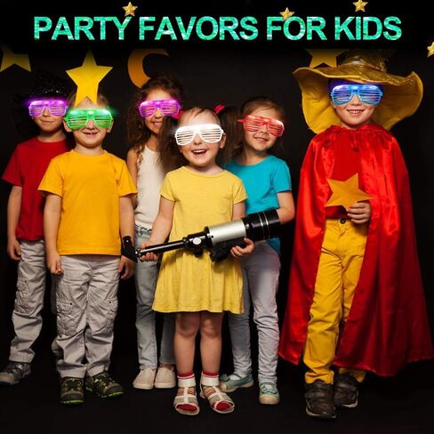 20 Pack LED Glasses New Years Eve Party Supplies, 6 Colors Light Up Glasses Shutter Shades Glow Sticks Glasses Led Party Sunglasses Kids/Adults Glow In Dark New Years 2025 Party Favors Neon Glow Toys in Kuwait