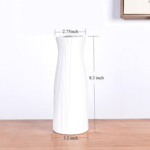 White Ceramic Vase for Home Decor, Small Modern Cute Vases for Flower Bouquet Pampas Grass Tulips Rose Dried Flowers Plant Bud, Table centerpieces,Living Room Dining Room,Office Decor, 8.3 Inch in Saudi Arabia