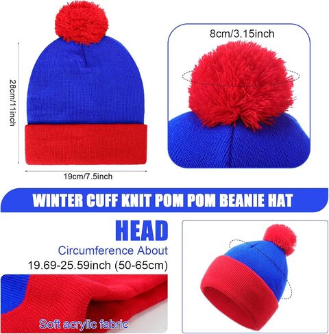 Shinymoon Halloween Character Cosplay Knit Pom Beanie Hat Glove Socks Halloween Headdress for Men Women Costume Accessories in Saudi Arabia
