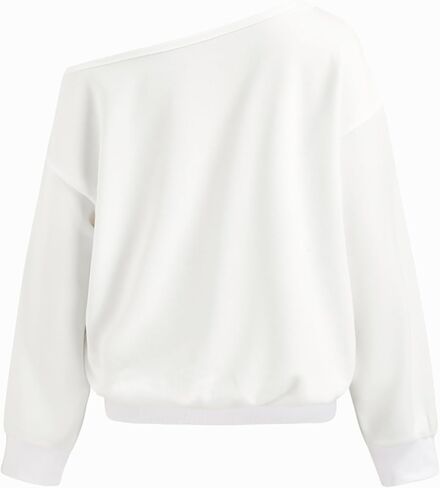 CIDER Womens Off Shoulder Sweatshirt Boston Graphic Pullover Casual Long Sleeve Top in Saudi Arabia