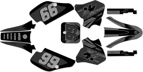 Graphics kit for Honda XR70 (1997-2000) Turbo Series Red 9 Mil-Dirt bike Custom Racing Graphics Decals Stickers Kit, no-plastics in Saudi Arabia