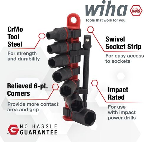 Wiha 72093 8 Piece 3/8" Drive SAE Impact Socket Set in Saudi Arabia