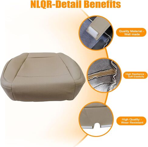 NLQR أغطية مقاعد بديلة للسائق والركاب من الجانب السفلي والعلوي من الجلد المثقوب متوافق مع Ford F150 Lariat SuperCrew SuperCab 2015 2016 2017#HG أو EG متوسط ​​اللون بلون الجمل الفاتح in Saudi Arabia