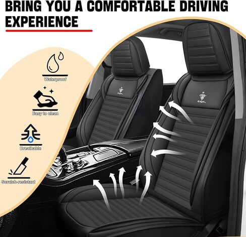 Car Seat Cover for Nissan Xterra 2000-2015 Full Coverage Nappa Leather Car Seat Protector, Fashion Anti-Slip Waterproof Breathable Easy to Install, Auto Interior Accessories(Full Set,Black&Black) in Saudi Arabia
