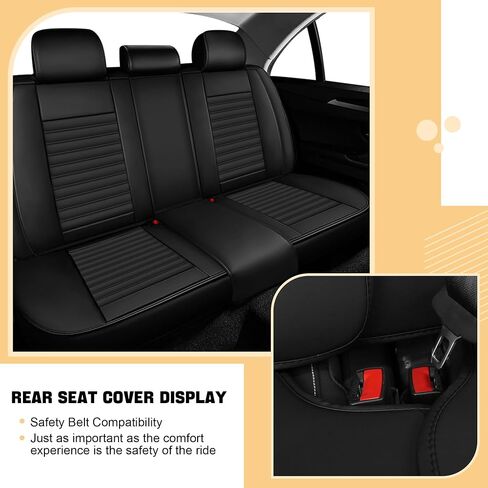 Car Seat Cover for Nissan Xterra 2000-2015 Full Coverage Nappa Leather Car Seat Protector, Fashion Anti-Slip Waterproof Breathable Easy to Install, Auto Interior Accessories(Full Set,Black&Black) in Saudi Arabia