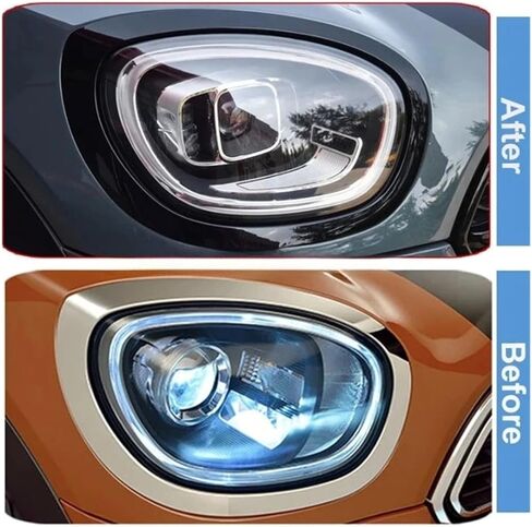 قطعتان من غطاء الضوء الخلفي لرأس حواجب السيارة وإطار خلفي للمصباح الخلفي متوافق مع Mini Cooper S JCW F60 Countryman (خلفي أسود (قطعتان)) in Saudi Arabia