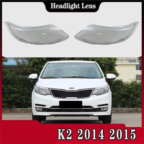 Front Headlight Cover Transparent Lamp Shade Headlamp Lamp Shell Replace Original Lampshade Compatible For Kia K2 2014 2015(A Pair) in Saudi Arabia