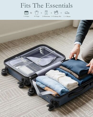 COOLIFE Expandable Suitcase PC ABS TSA Luggage 3 Piece Set Lock Spinner Carry on (Teal blue) in Kuwait