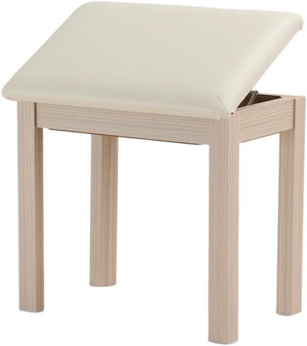 مقعد بيانو بارتفاع قابل للتعديل/مقعد بيانو مزود بوحدة تخزين، مصنوع من الخشب الصلب مع طلاء لامع، ووسادة سميكة in Kuwait