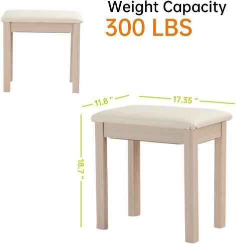 مقعد بيانو بارتفاع قابل للتعديل/مقعد بيانو مزود بوحدة تخزين، مصنوع من الخشب الصلب مع طلاء لامع، ووسادة سميكة in Kuwait