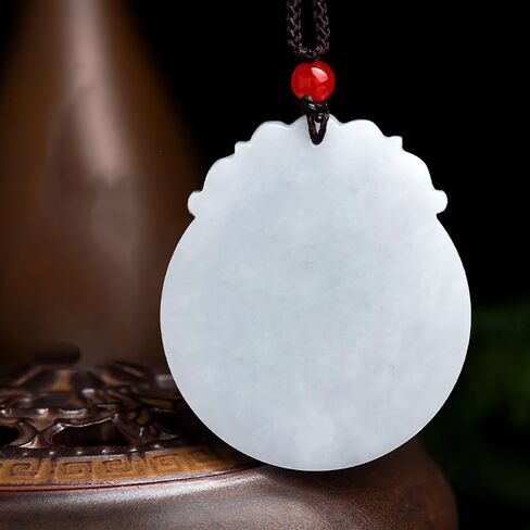 Jade Necklace, Hand Carved Natural Jade Dragon Necklace Pendant, Grade A Untreated Jadeite Feng Shui Necklaces for Women and Men, Zodiac Stone Amulet for Bring Wealth Fortune and Luck in Saudi Arabia