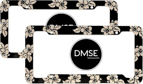 DMSE زهرة الكركديه الاستوائية Aloha Mahalo Hawiian Hawaii غطاء إطار لوحة ترخيص بلاستيكي تصميم ديكور رائع لأي سيارة أو شاحنة (وردي) in Kuwait