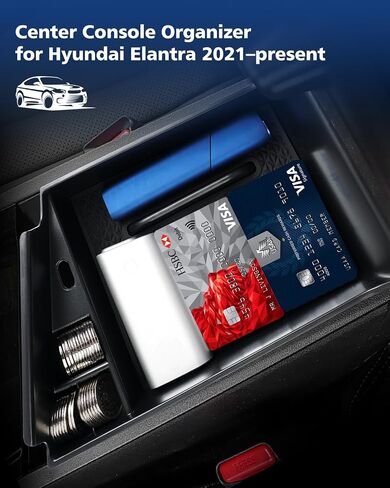 منظم وحدة التحكم المركزية من FIILINES متوافق مع علبة وحدة التحكم Toyota Camry 2025 وصندوق تخزين مسند الذراع الثانوي وملحقات حاوية ABS مع حصائر زرقاء وحصائر سوداء in Kuwait