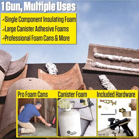 AWF PRO Heavy Duty Foam Gun – Convertible Design for Foam Tanks and Pro Cans – High Precision, Adjustable Flow Control, Contractor-Grade Pro Applicator for Insulating Foam Sealant in Saudi Arabia