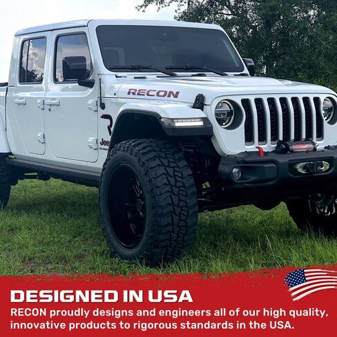 RECON - Fits 18-25 Jeep Wrangler JL & Gladiator Front Fender Ultra Bright Side Marker LED Lights (WHITE LED, CLEAR LENS) in Saudi Arabia