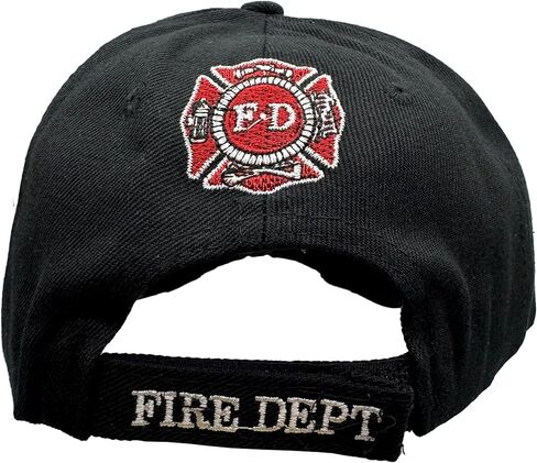 Firefighter Fire Department Baseball Cap w/Embroidered Flames – Adjustable Structured 6-Panel Baseball Cap in Kuwait