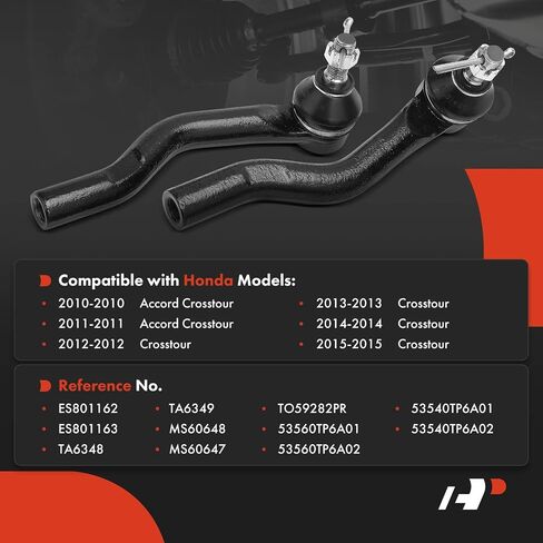 A-Premium 2 x Front Outer Tie Rod Ends, Compatible with Honda Accord Crosstour 2010-2011, Crosstour 2012-2015 in Saudi Arabia