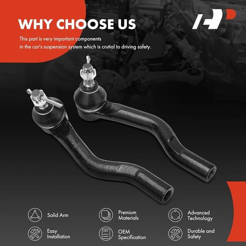 A-Premium 2 x Front Outer Tie Rod Ends, Compatible with Honda Accord Crosstour 2010-2011, Crosstour 2012-2015 in Saudi Arabia