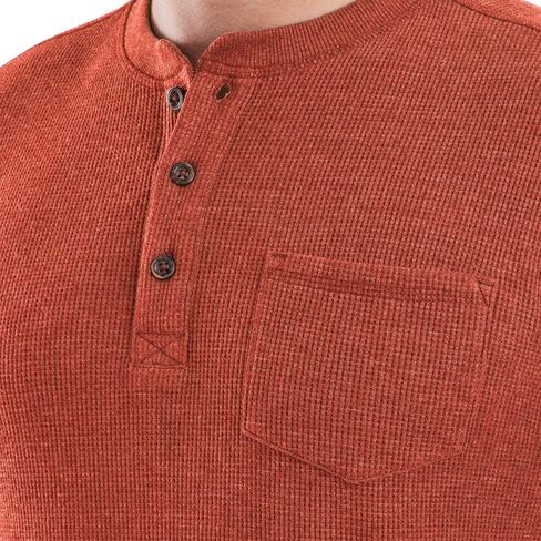 The American Outdoorsman Long-Sleeve Waffle Knit Thermal Henley Shirts with Pocket for Men in Saudi Arabia