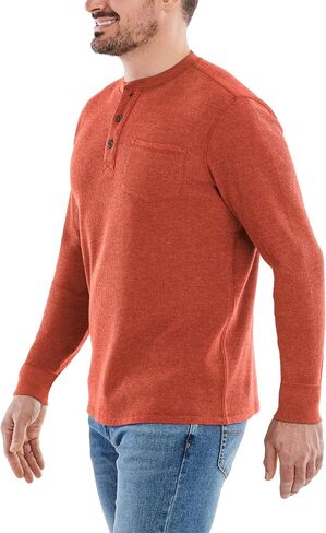 The American Outdoorsman Long-Sleeve Waffle Knit Thermal Henley Shirts with Pocket for Men in Saudi Arabia