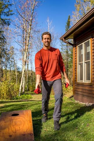 The American Outdoorsman Long-Sleeve Waffle Knit Thermal Henley Shirts with Pocket for Men in Saudi Arabia