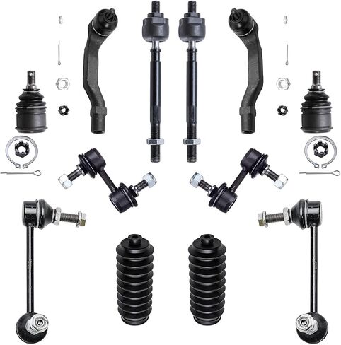 Detroit Axle - 12pc Front Suspension Kit for 1997-2001 Honda CR-V 1998 1999 2000, 2 Lower Ball Joints, 4 Inner & Outer Tie Rods, 4 Front Rear Sway Bar Links, 2 Boots, Replacement in Saudi Arabia