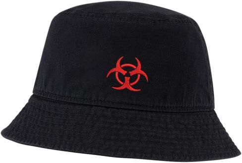 Mens Bucket Hats for Women Biohazard Embroidered Bucket Hat Outdoor Fisherman Hat in Saudi Arabia