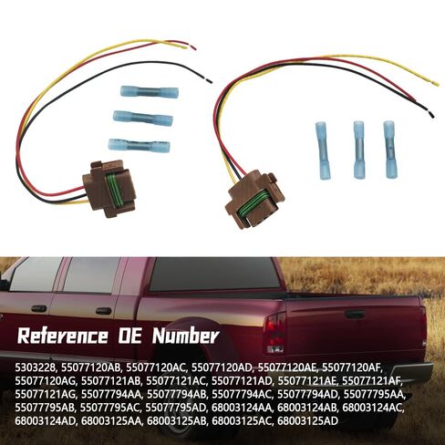 55077120AB Turn Signal Connector Compatible with Dodge Ram 2500 2003-2009, Pigtail Plug Wiring Harness Replace 5303228 55077120AC, Pack of 2 in Kuwait