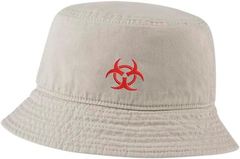 Mens Bucket Hats for Women Biohazard Embroidered Bucket Hat Outdoor Fisherman Hat in Saudi Arabia