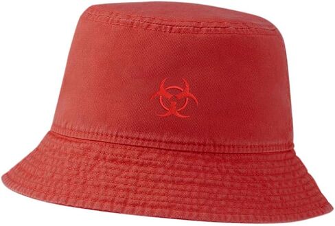 Mens Bucket Hats for Women Biohazard Embroidered Bucket Hat Outdoor Fisherman Hat in Saudi Arabia