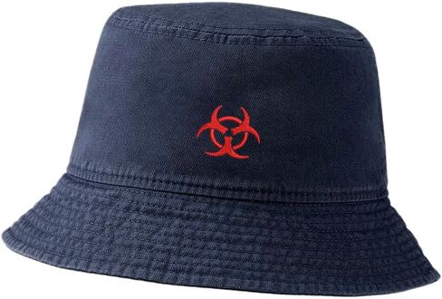 Mens Bucket Hats for Women Biohazard Embroidered Bucket Hat Outdoor Fisherman Hat in Saudi Arabia