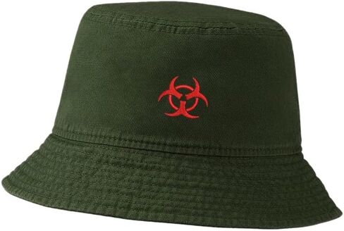 Mens Bucket Hats for Women Biohazard Embroidered Bucket Hat Outdoor Fisherman Hat in Saudi Arabia