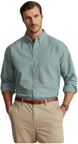 POLO RALPH LAUREN Mens Big & Tall Plaid Oxford Button Down Shirt Green White Check 2lt in Saudi Arabia