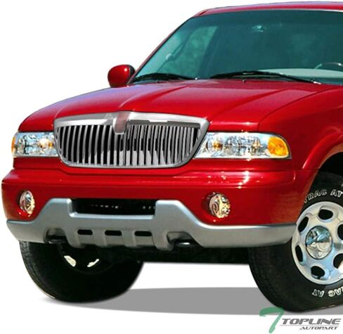 Chrome Vertical Front Hood Bumper Grill Grille Guard ABS Compatible With 98-02 Lincoln Navigator / 2002 Blackwood in Saudi Arabia