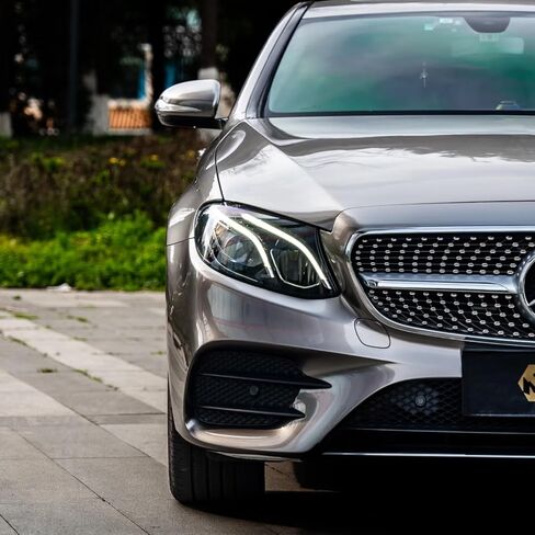 شبكة علوية لشبكة المصد الأمامي STSEV01 متوافقة مع سيارة مرسيدس W213 E-Class سيدان E300/ E350/ E400/ E450 2017-2020، ملحقات الشبكة البديلة بنمط الماس الكروم الفضي in Kuwait