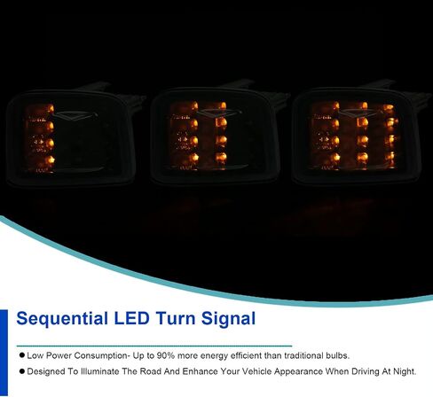 SPEC-D TUNING Black Sequential LED Bumper Lights Compatible with 2015-2021 Subaru Impreza WRX/STI, L+R Pair Assembly in Saudi Arabia