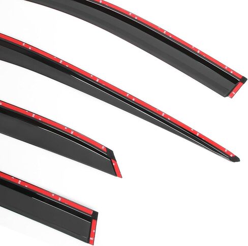 IKON MOTORSPORTS Tape on Window Visors W/Chrome Trim Compatible with 2023-2025 Lexus RX350/RX350h/RX450h+/RX500h, PC Polycarbonate Smoke/Tinted Rain Guards, Side Window Wind Deflectors 4PCS in Saudi Arabia