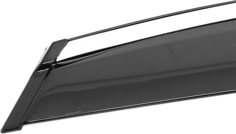 IKON MOTORSPORTS Tape on Window Visors W/Chrome Trim Compatible with 2023-2025 Lexus RX350/RX350h/RX450h+/RX500h, PC Polycarbonate Smoke/Tinted Rain Guards, Side Window Wind Deflectors 4PCS in Saudi Arabia