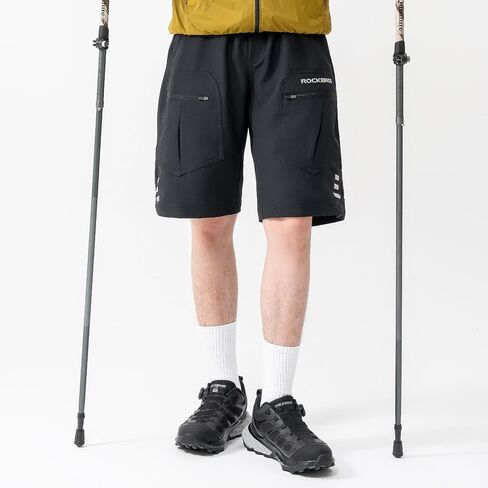 ROCKBROS Men's MTB Shorts: Detachable 4D Pad, Reflective, Multi-Pocket, Loose Fit. in Saudi Arabia