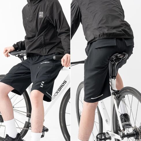 ROCKBROS Men's MTB Shorts: Detachable 4D Pad, Reflective, Multi-Pocket, Loose Fit. in Saudi Arabia