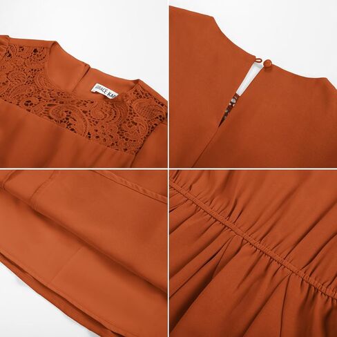 GRACE KARIN Girls Fall Dress Long Sleeve Midi with Lace Panels Twirl Skirt Elastic Waist for Holiday Party 6-14Y in Saudi Arabia