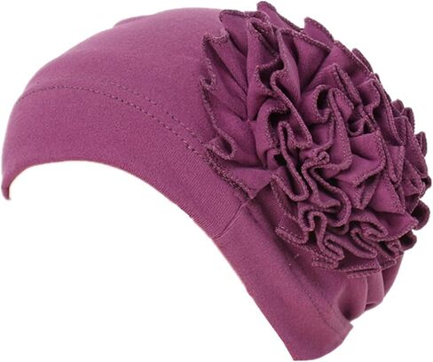 Chemo Headwrap for Women - Flower Elastic Solid Turban Caps Pre Tied Beanie Headwear Grate for Cancer Hair Cover in Kuwait