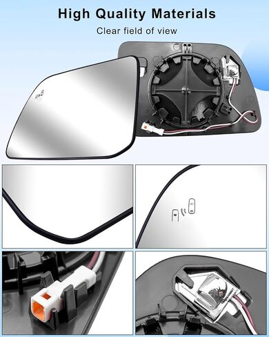 Left Driver Side Mirror Replacement Fit for Ford Edge Lincoln MKX 2011-2015, Rear View Mirror Glass with Power Heated & Blind Spot in Saudi Arabia