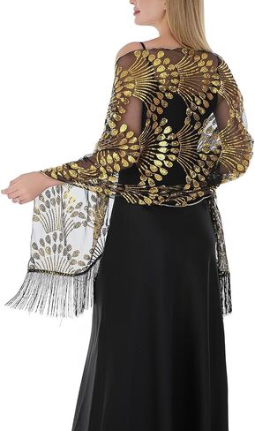 Shawls and Wraps for Evening Dresses Sparkly Butterfly Sequin Sheer Shawl Wraps for Women Wedding Gifts in Saudi Arabia
