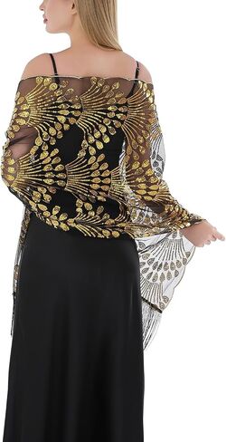 Shawls and Wraps for Evening Dresses Sparkly Butterfly Sequin Sheer Shawl Wraps for Women Wedding Gifts in Saudi Arabia