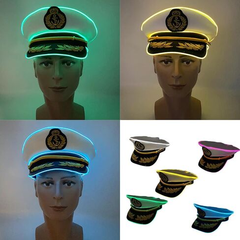Cotton LED Lighted Hat With Captain Embroidery For Stylish Nighttime Fun And Fashionable LED Hat in Saudi Arabia