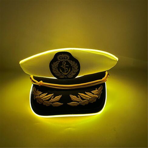 Cotton LED Lighted Hat With Captain Embroidery For Stylish Nighttime Fun And Fashionable LED Hat in Saudi Arabia