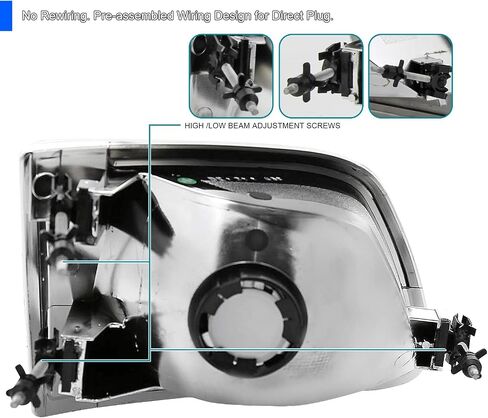 SPEC-D TUNING Black Headlights + Corner Lights Compatible with 1997-2003 Ford F-150/97-02 Expedition Head Lights Lamps Assembly L+R Pair in Kuwait