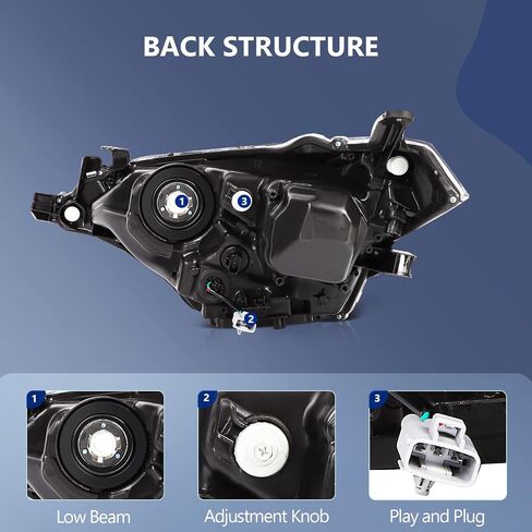 ECCPP Headlight Assembly Set Fit 2014-2016 for Toyota Corolla Base/CE/C/LE Eco/LE/L/S Plus/S/Special Edition Sedan 4-Door Pair Headlamps OE:TO2502216 in Saudi Arabia